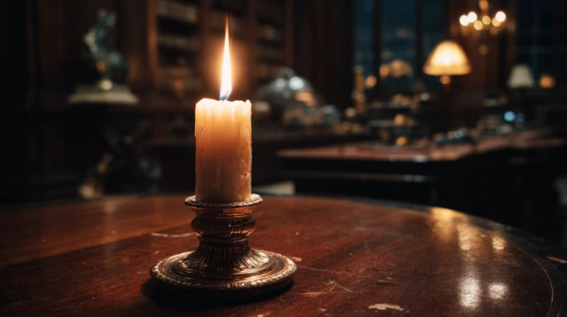 Candlelight in a Dark Room Symbolic and Meditative