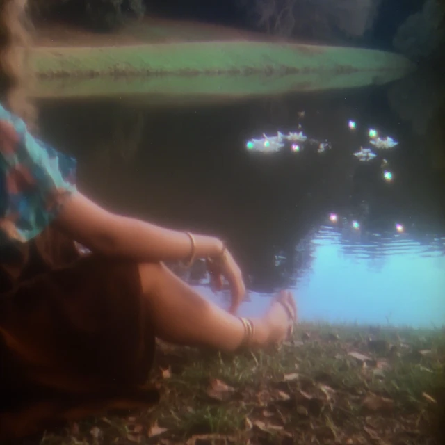 Woman by Pond Analog Photography