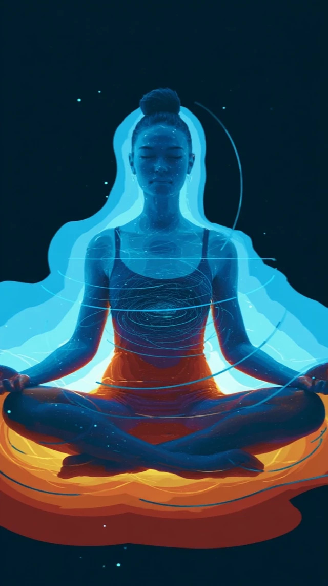 Woman in Lotus Position Fractal Art Meditation