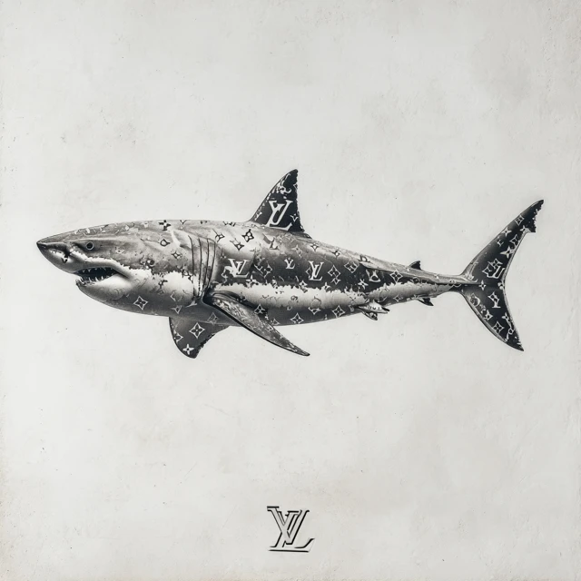 Shark Meets Louis Vuitton Wall Art