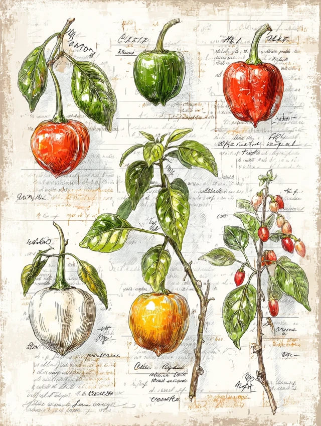 Vintage Vegetable Illustration: Spices and Botanical Atlas