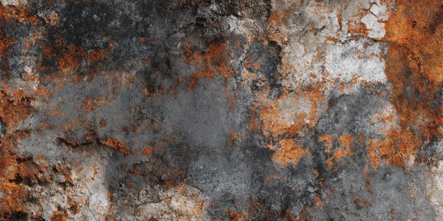 Rustic Stone Texture Gray and Orange Wallpaper