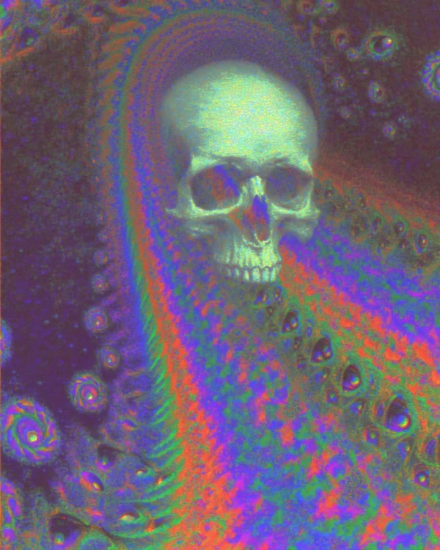 Psychedelic Skull Artwork: Fractal, Spiritual and Cosmic Vision