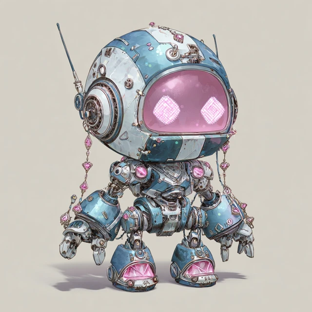 Cute Diamond Robot Manga Character