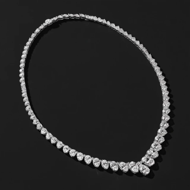 White Gold Diamond Necklace Elegant Design