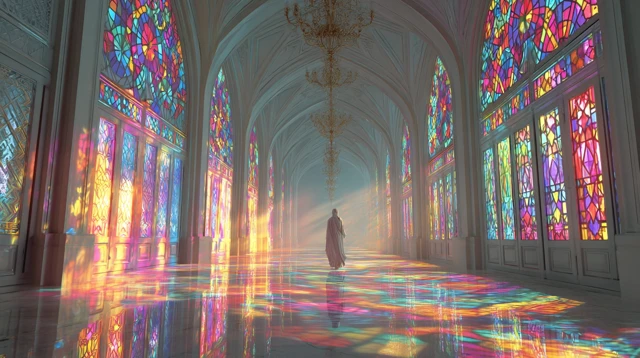 Rainbow Glass Mosque Artwork by Giimann