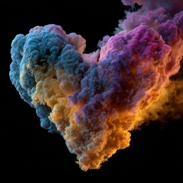 Heart-Shaped Nebula Colorful Gas Cloud