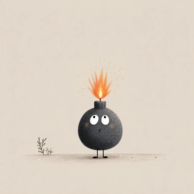 Cute Cartoon Bomb Illustration