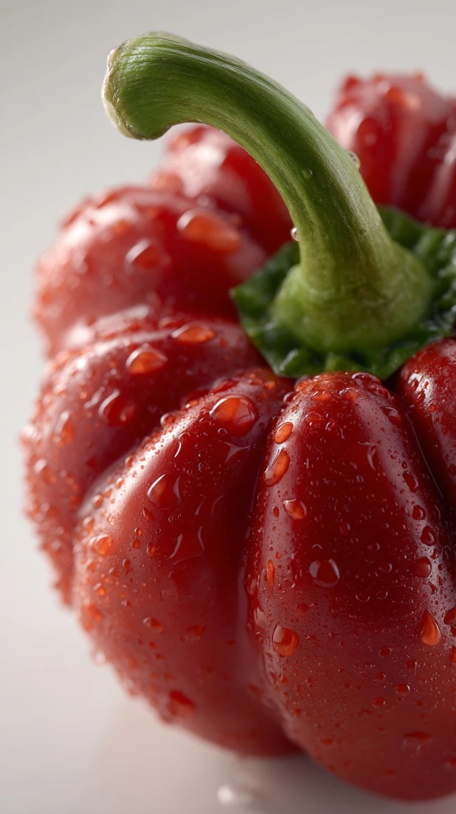 Large Red Pepper Close Up Apple Style