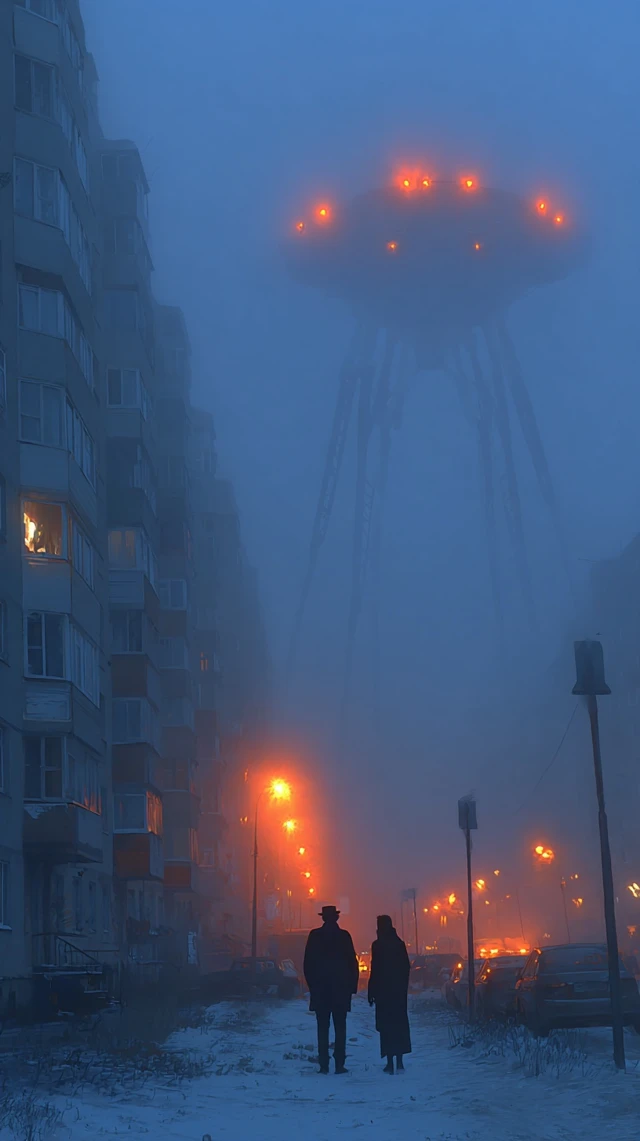 Mysterious Monster in Soviet City Fog