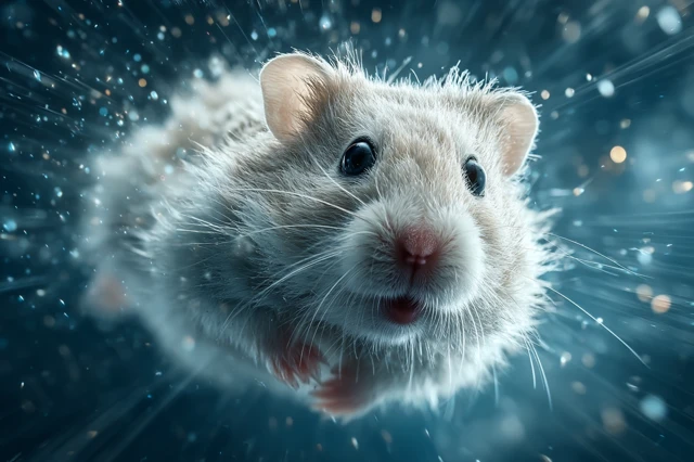 Hamster in Space: Adorable Creature Flying