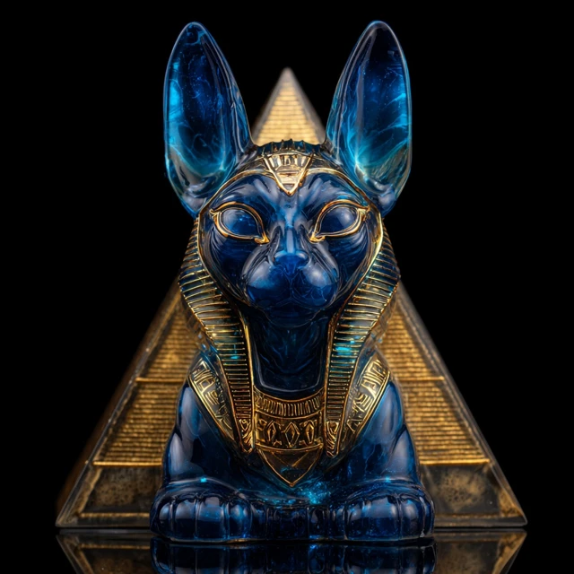 Egyptian Sphinx Statue with Pharaoh Hat