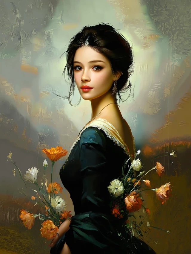 Spring Flower Portrait in Garden