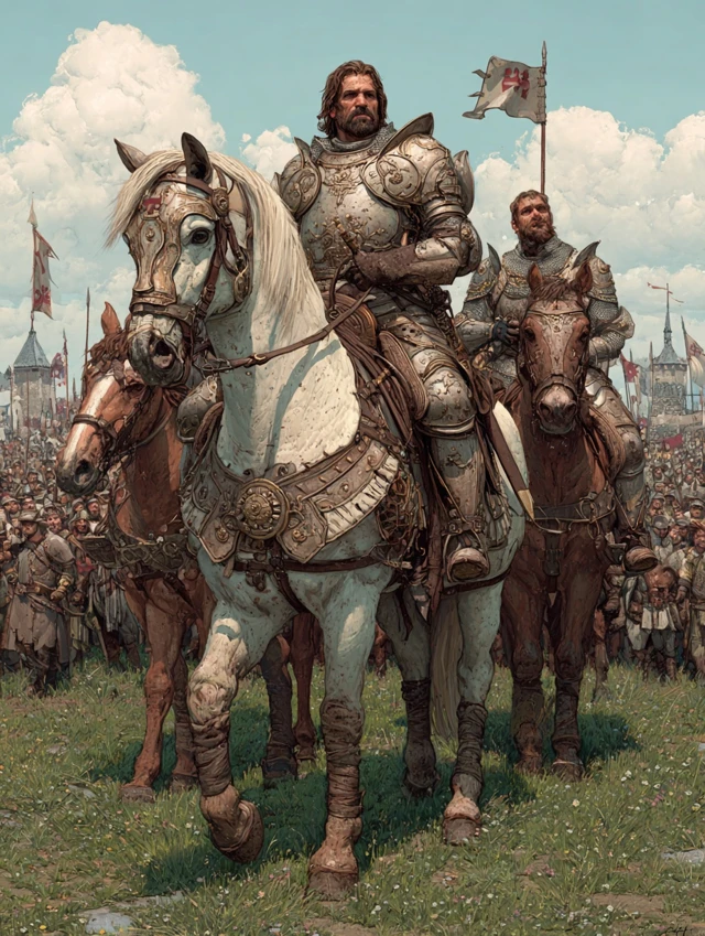 King Arthur Courageous Knight Oil Painting