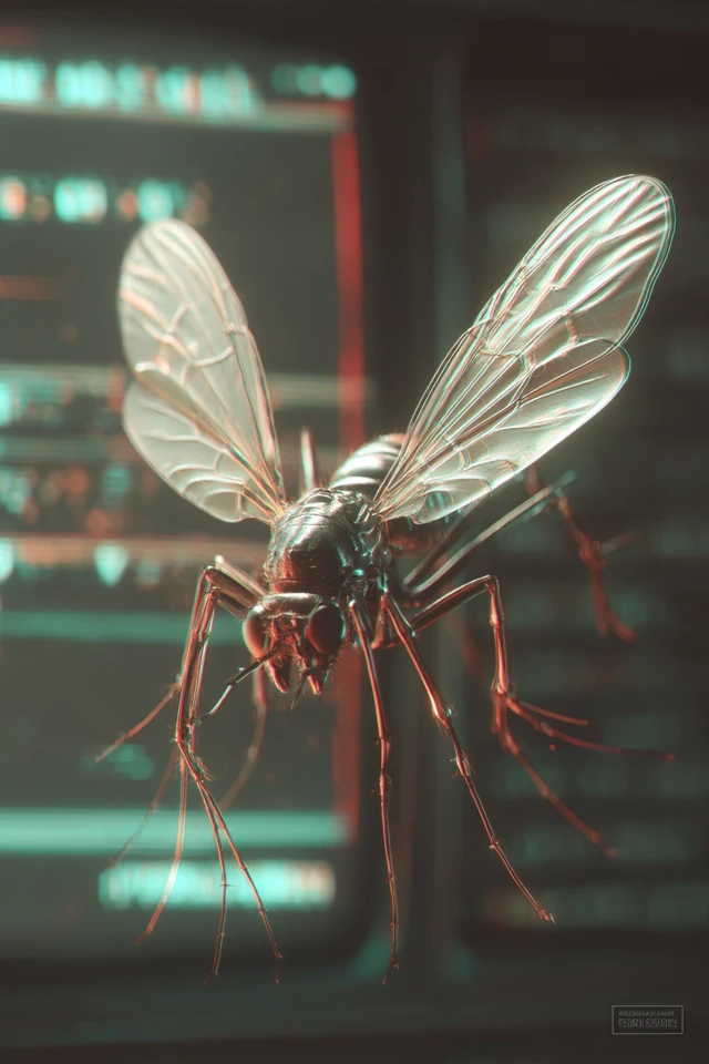 Winged Insect Analog Horror Retro Futuristic