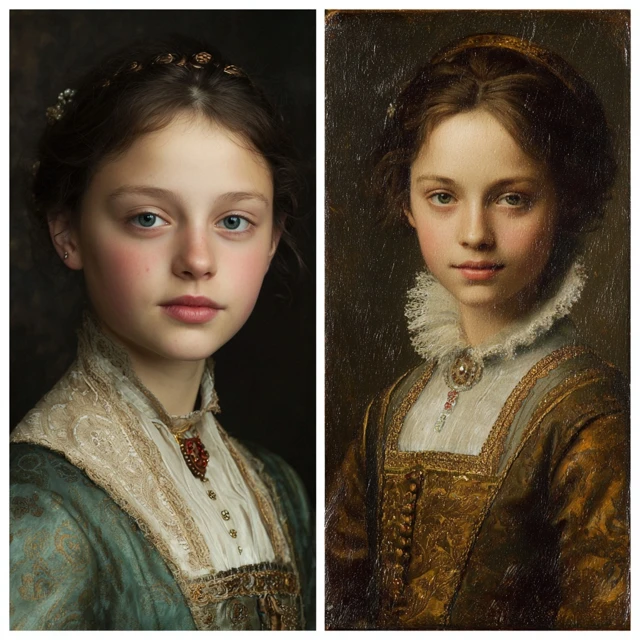 13 Year Old Girl Late 1600s Portrait