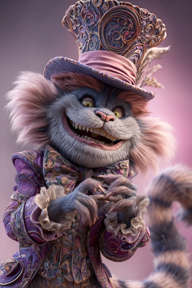 Cheshire Cat as Mad Hatter Tim Burton Style