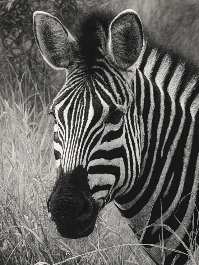 Realistic Zebra Portrait in the African Wild