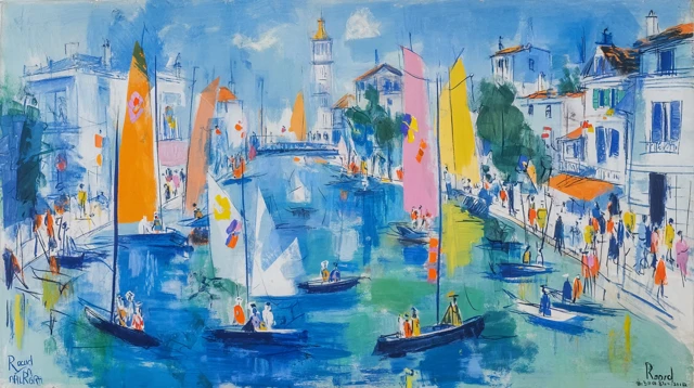 Abstract Sailing Boats in Deauville Painting by Raoul Dufy