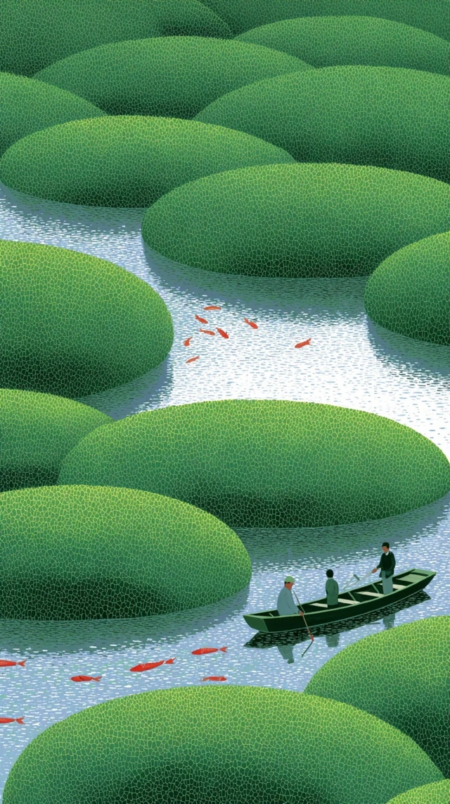 Lotus Pond Painting Nature Harmony