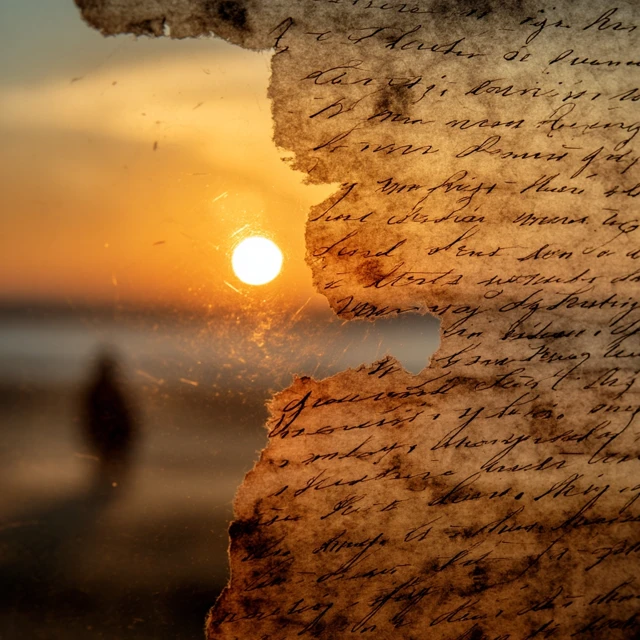 Vintage Letter Sunset Golden Hour