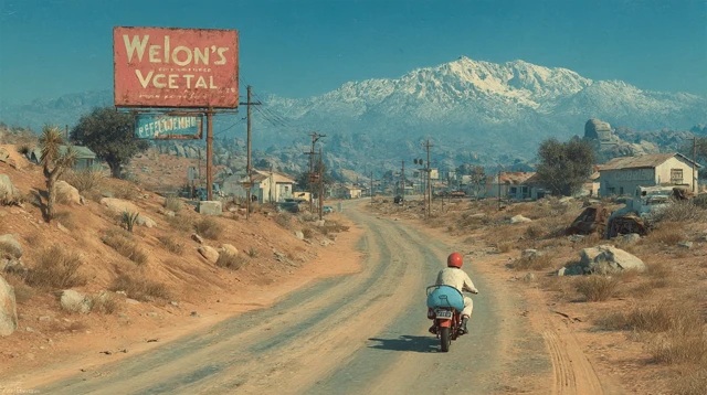 Fallout Desert Road Motorcycle Retro