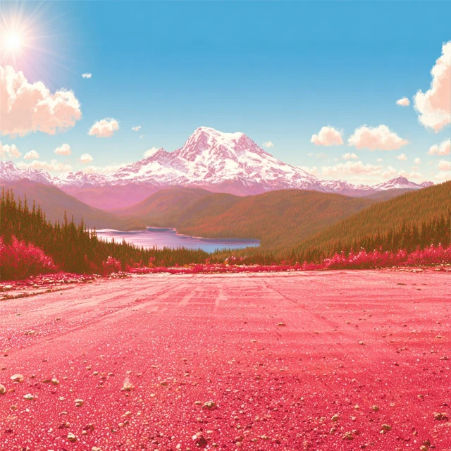 Mount Rainier Dreamscape Cherry Blossom Landscape