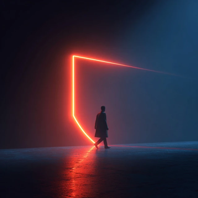 Cyber Security Employee Neon Shield
