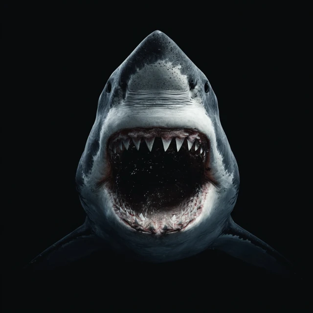 Great White Shark Terrifying Closeup