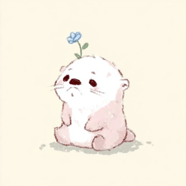 Kawaii Otter Illustration Pastel Colors