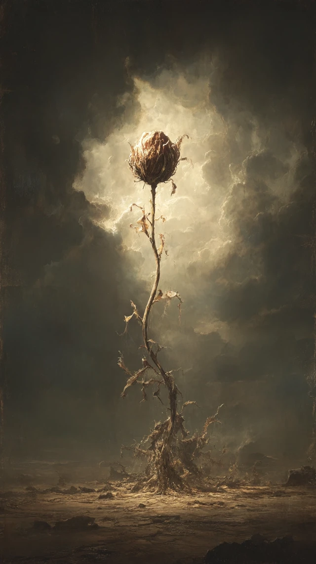 Abstract Painting Floating Seed In Sky