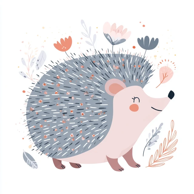 Cute Hedgehog Illustration Vector Art for Children
