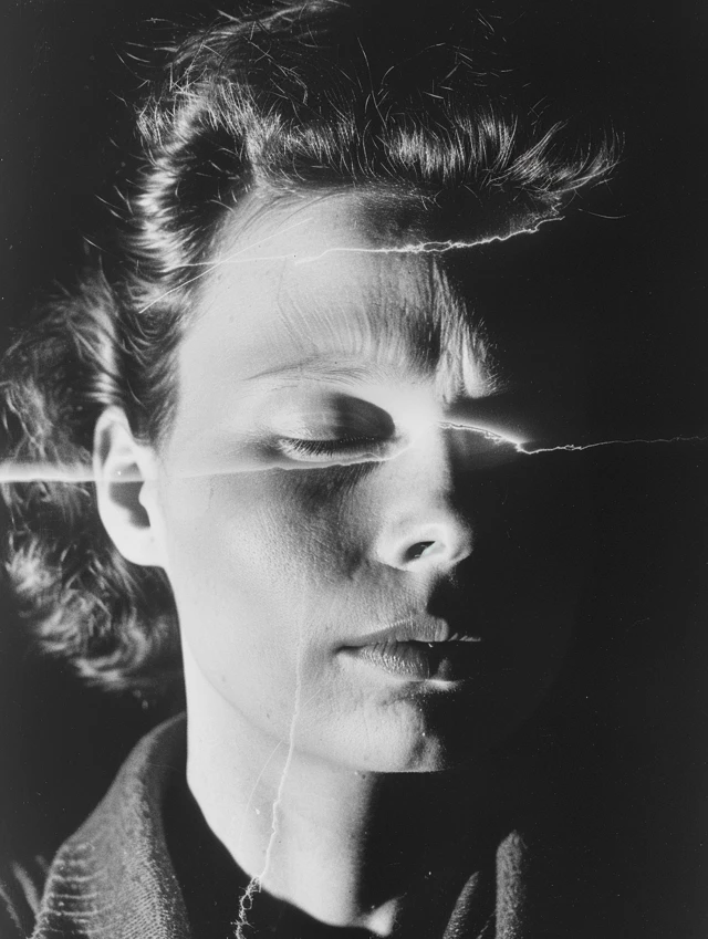 Expressionistic Black and White Portrait from the 80s