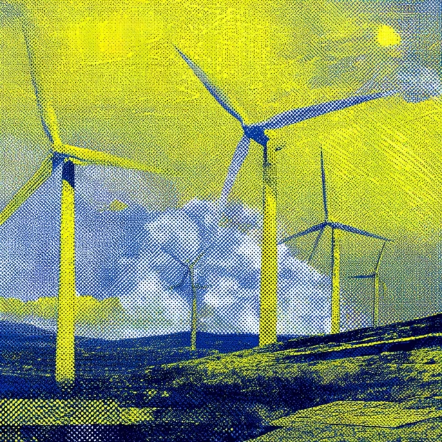 Greentech Illustration Wind and Solar Power
