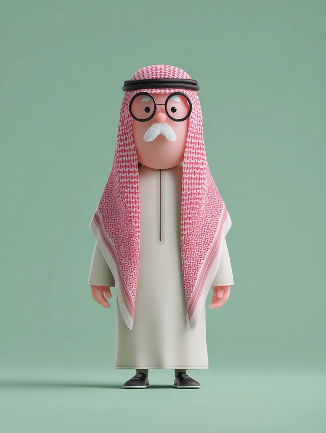 Saudi Man Pixar Style 3D Character