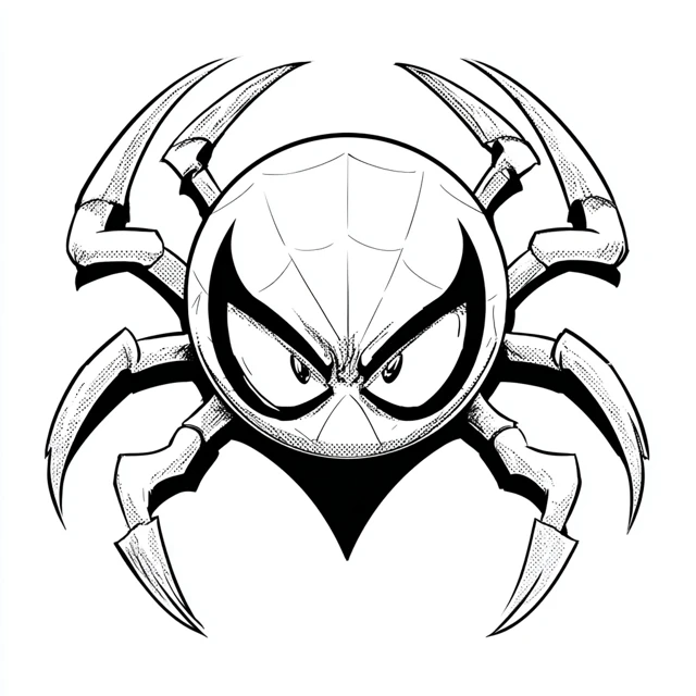 Spider Mascot Logo Black and White Cartoon Sports