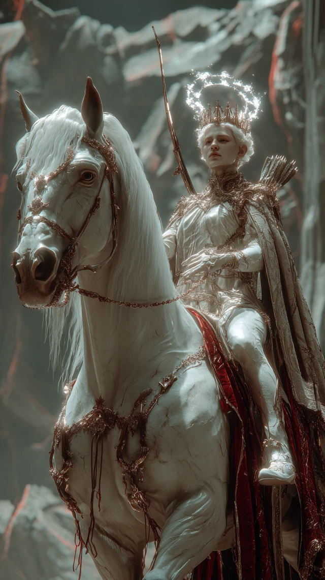 Apocalyptic Rider on White Horse Fantasy Art