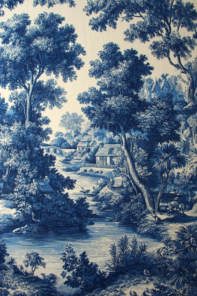Toile de Jouy Elegant Scene Artwork