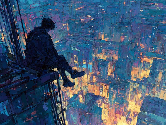 Cyberpunk City Night Scene Illustration