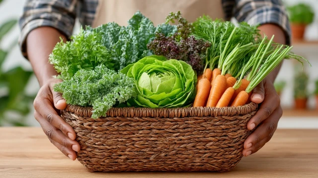 Sunrise Harvest Basket Filled with Fresh Produce