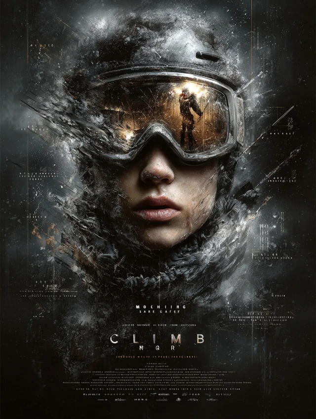 The Climb of the Best Skier Machine Noir Movie Poster