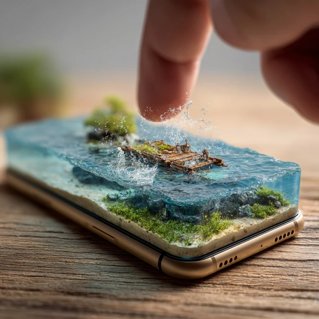 Smartphone Miniature Landscape Realistic Art