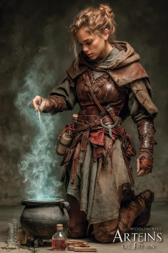 Fantasy Alchemist Portrait DnD Art Illustration