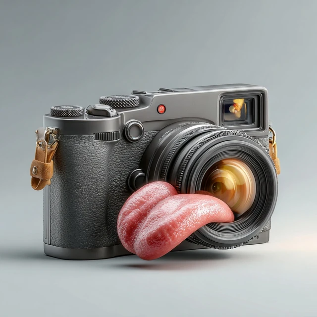 Surreal Camera with Tongue Product Photography