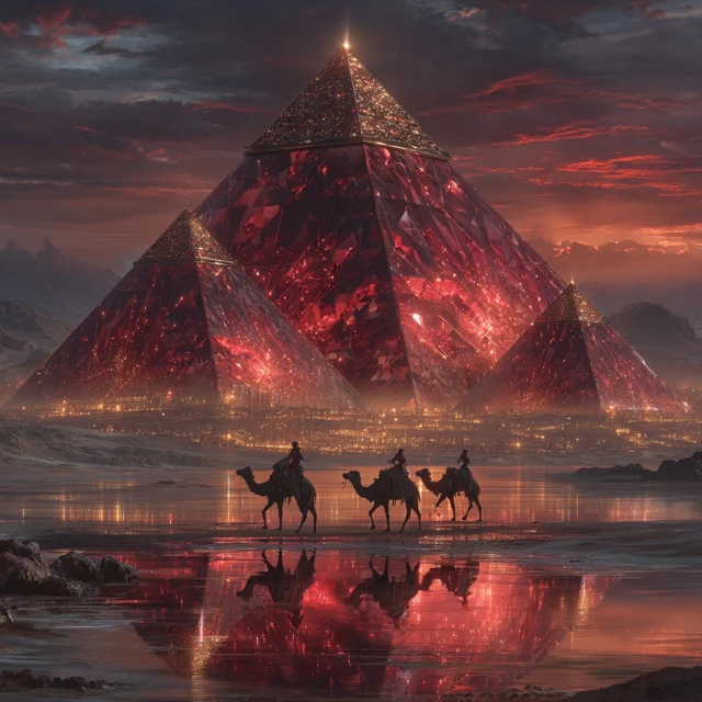 Ruby Pyramids Ancient Egypt Fantasy Art
