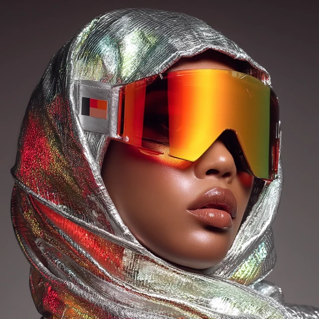 Cyberpunk Fashion: Futuristic Model in Techwear