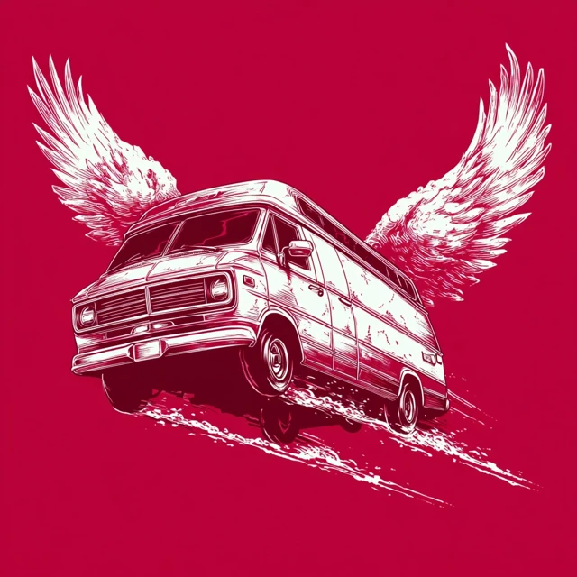 Flying Van Logo Design for TShirt