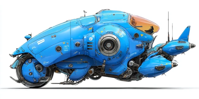 Cute Cyberpunk Spaceship Illustration Hyper Realistic