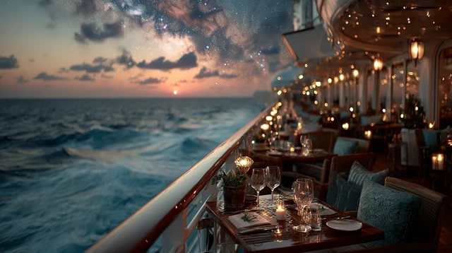 Luxury Cruise Ship Dinner Under the Stars