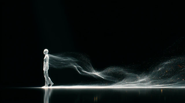 Abstract Humanoid Figure in Light and Shadow